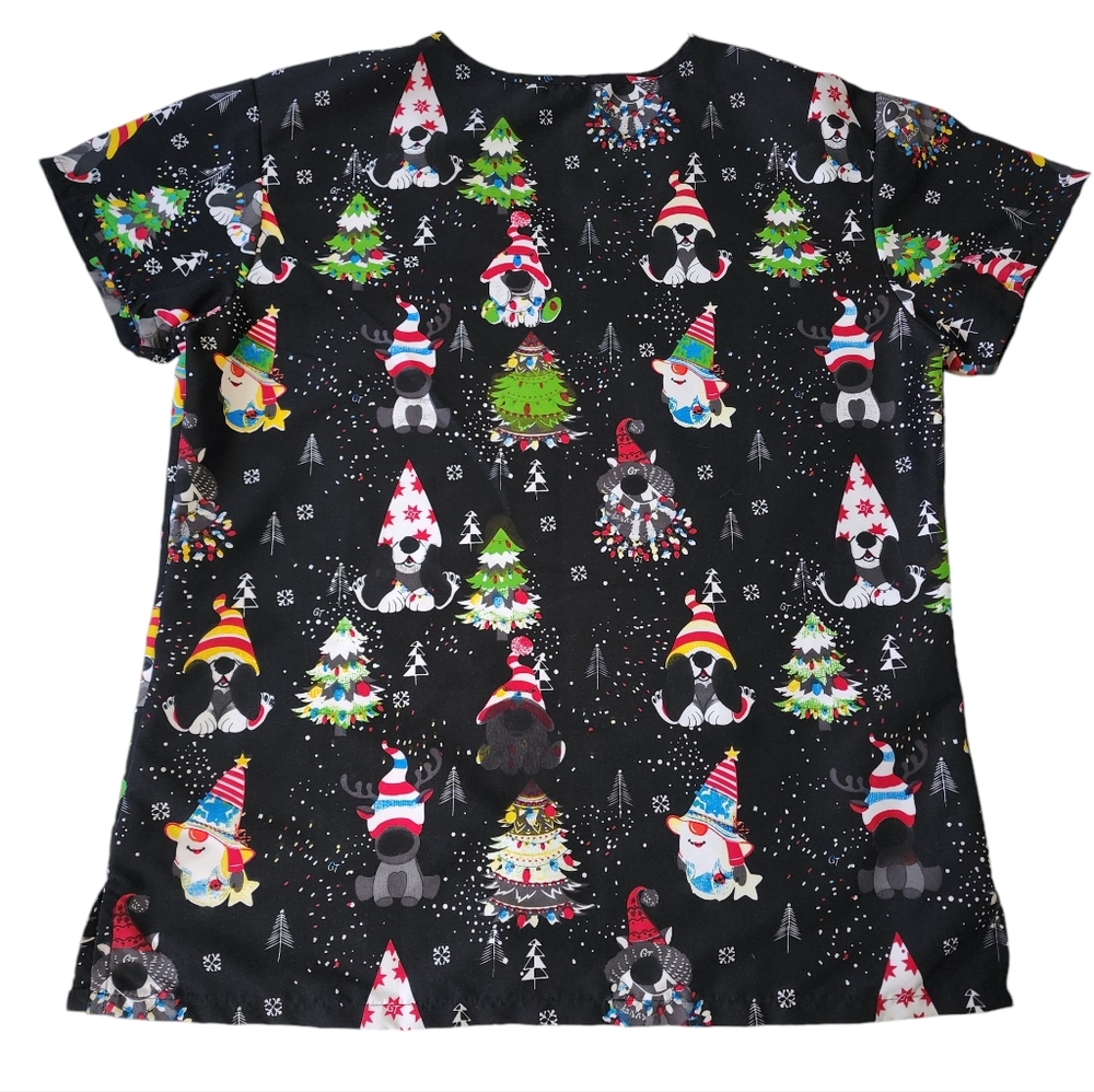 Gabby Brooke Dog Holiday Scrub Top Sz L - Picture 6 of 6